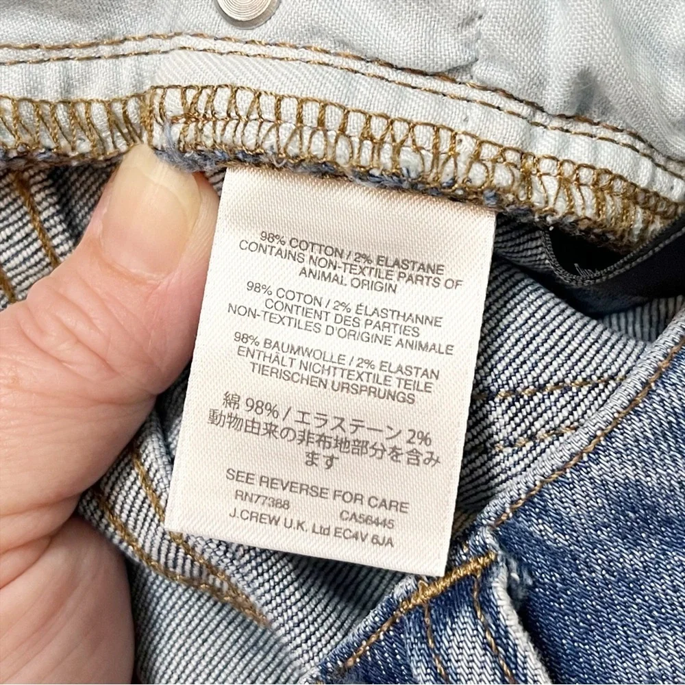 J. Crew Point Sur High Rise Straight Jeans 29 8 distressed cropped ankle stretch